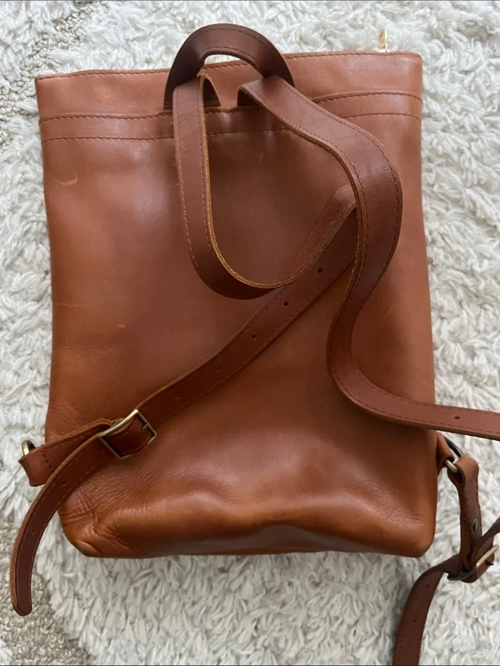 Portland Leather Laptop Leather Cognac Brown Leather Backpack